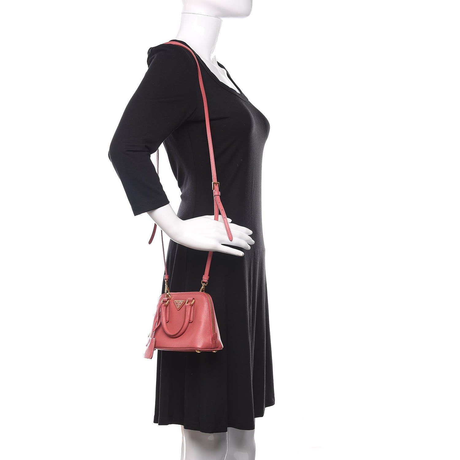 Prada Saffiano Lux Mini Promenade Tote Peonia 2 of 9