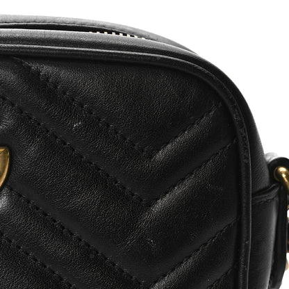 Gucci Calfskin Matelasse Mini GG Marmont Chain Shoulder Bag Black 14 of 14
