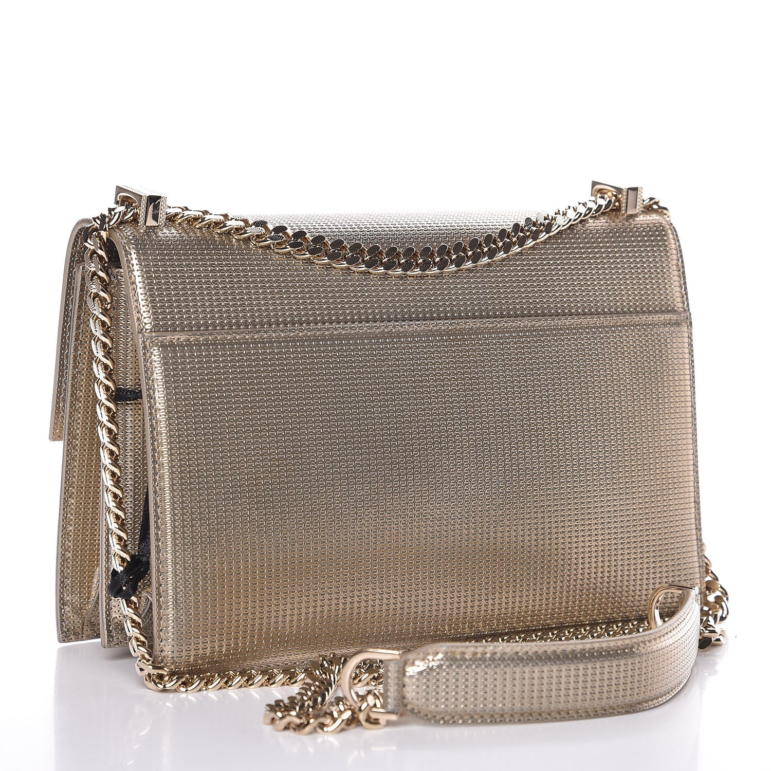 Versace Metallic Diamante Flap Shoulder Bag Gold 3 of 6