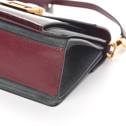 Givenchy Crinkled Patent Deerskin Suede Small GV3 Shoulder Bag Aubergine Graphite 8 of 8