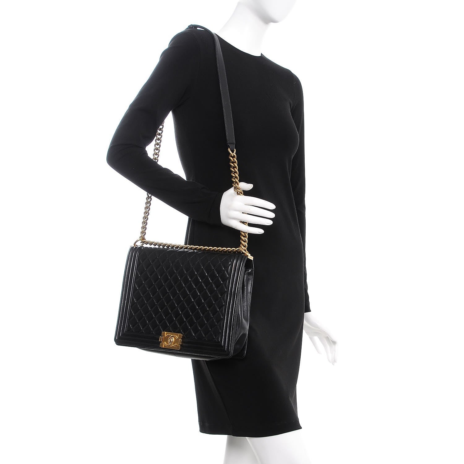 Chanel Lambskin Quilted Large Boy Flap Black 2 of 14