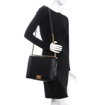Chanel Lambskin Quilted Large Boy Flap Black 2 of 14