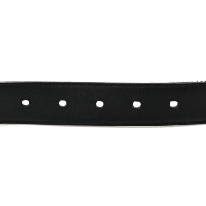Saint Laurent Grained Calfskin Monogram Cassandre Square Buckle Belt 90 36 Black 5 of 7
