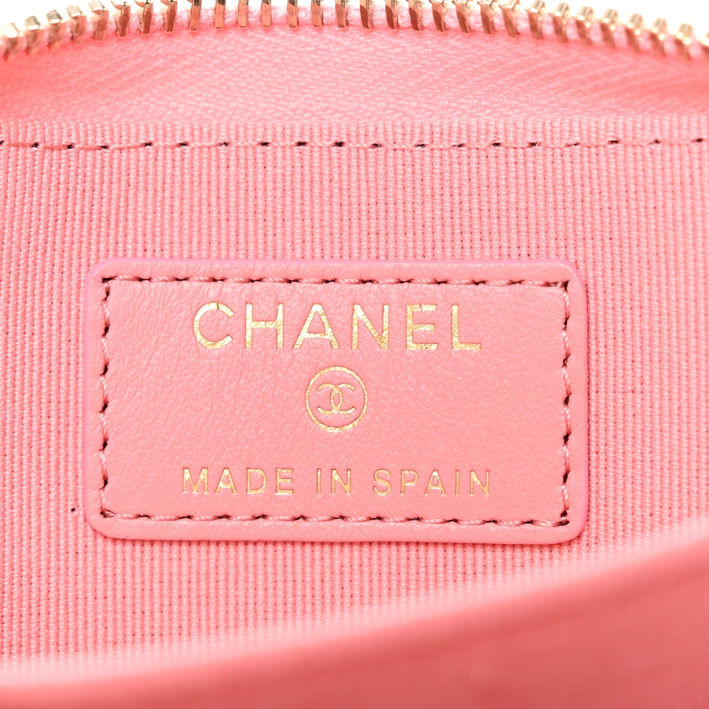 Caviar Quilted Zip Coin Purse Pink