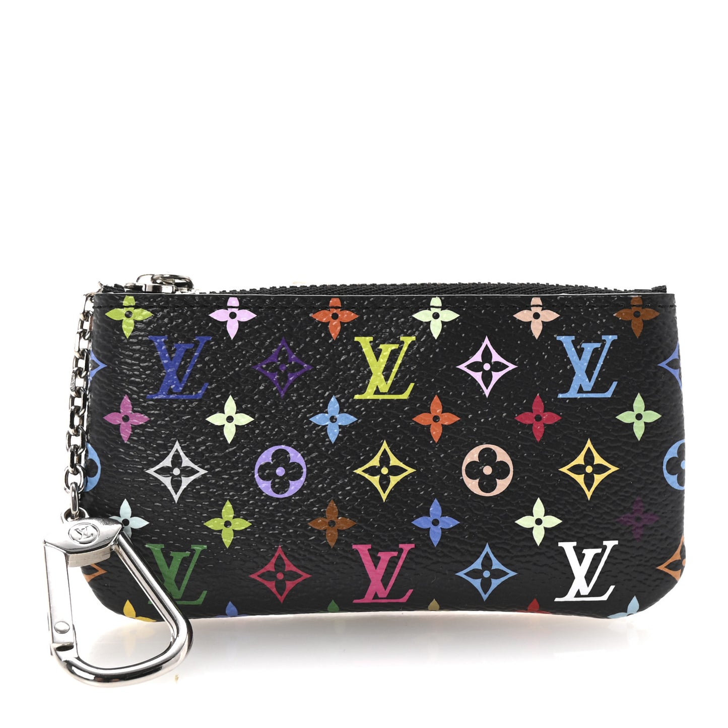 LV X TM Monogram Multicolor Key Pouch Black