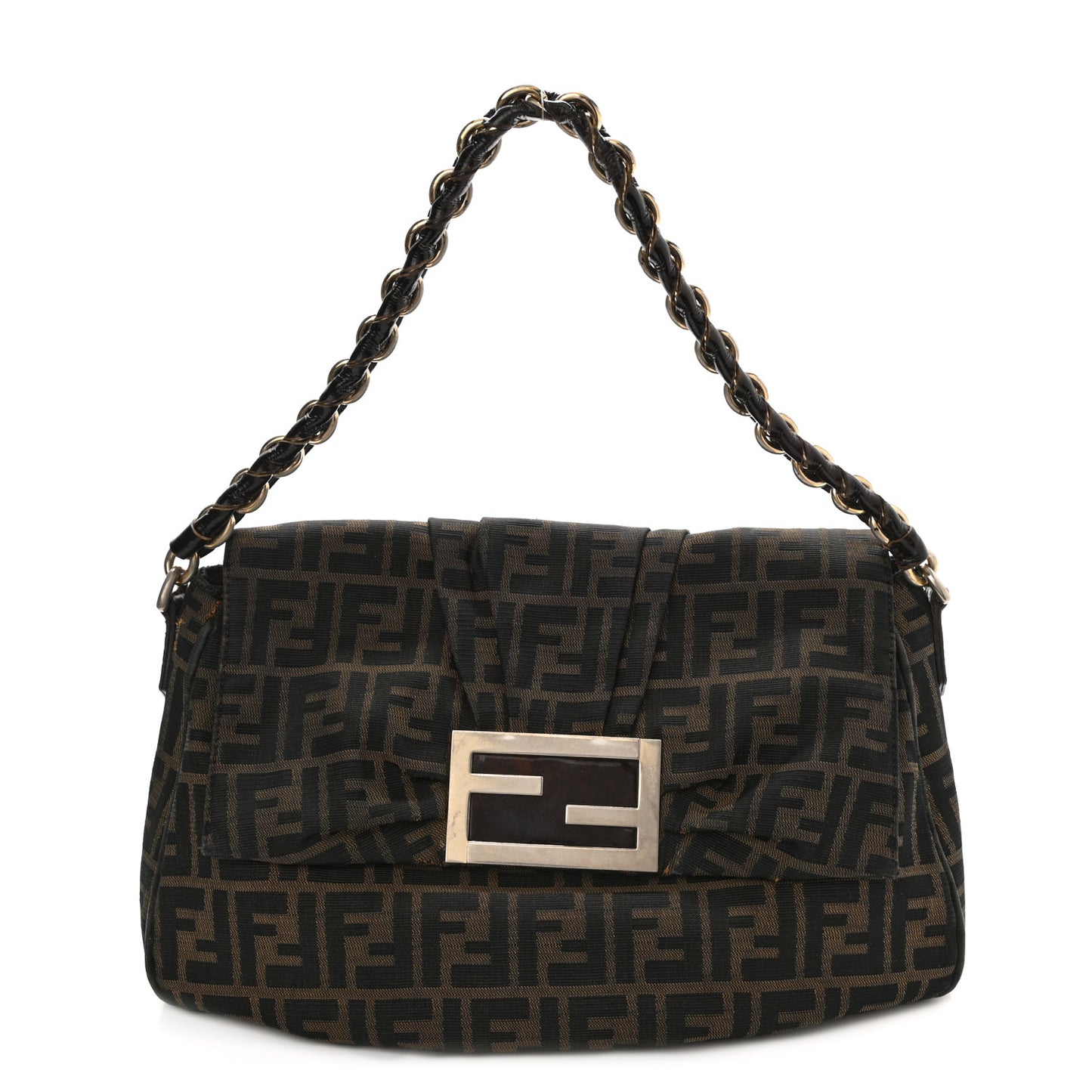 Zucca Patent Mia Shoulder Flap Tobacco