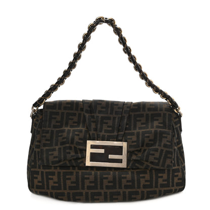 Fendi Zucca Patent Mia Shoulder Flap Tobacco 1 of 7