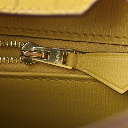 Hermes Matte Alligator Birkin 25 Jaune Ambre 18 of 33
