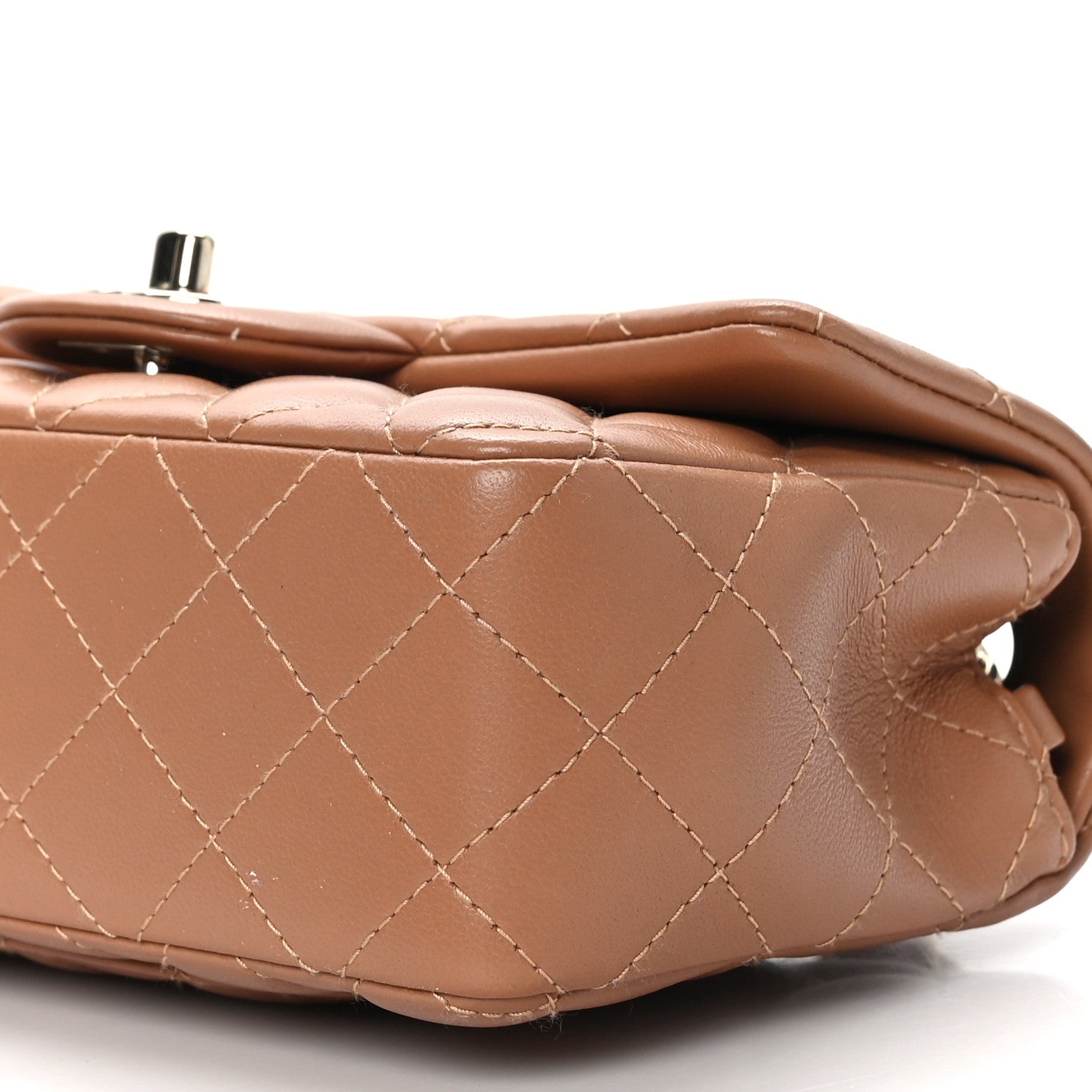 Chanel Lambskin Quilted Mini Rectangular Flap Brown 9 of 9