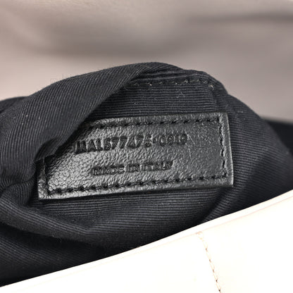 Saint Laurent Lambskin Quilted Medium Loulou Puffer Monogram Chain Satchel Blanc Vintage 7 of 15
