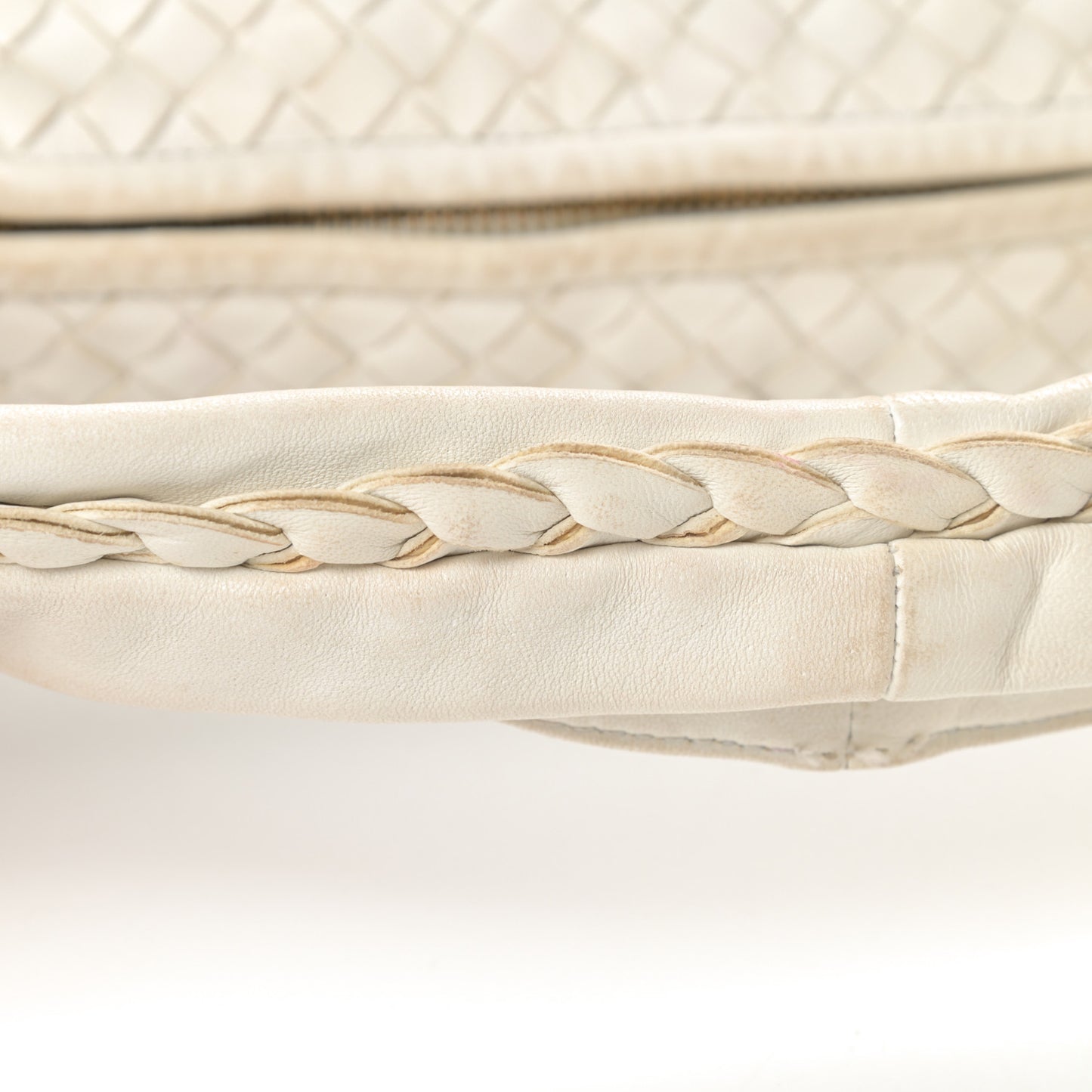 Nappa Intrecciato Maxi Veneta Hobo White