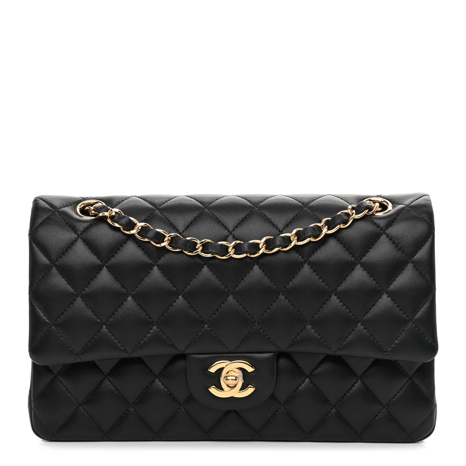 Chanel Lambskin Quilted Medium Double Flap Black 1 of 12