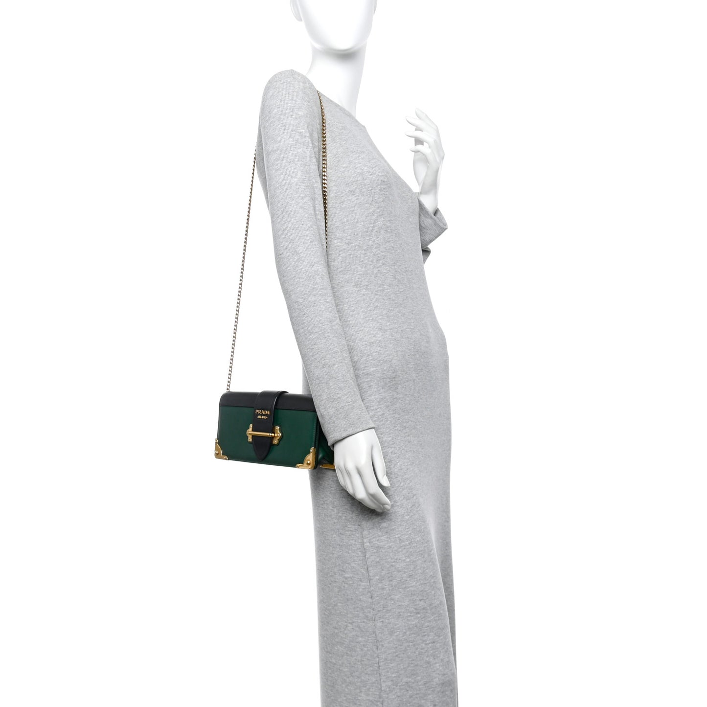 City Calfskin Cahier Clutch With Chain Biliardo Black