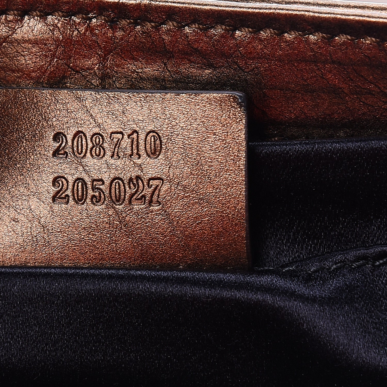 Gucci Metallic Calfskin Babouska Clutch Bronze 7 of 10