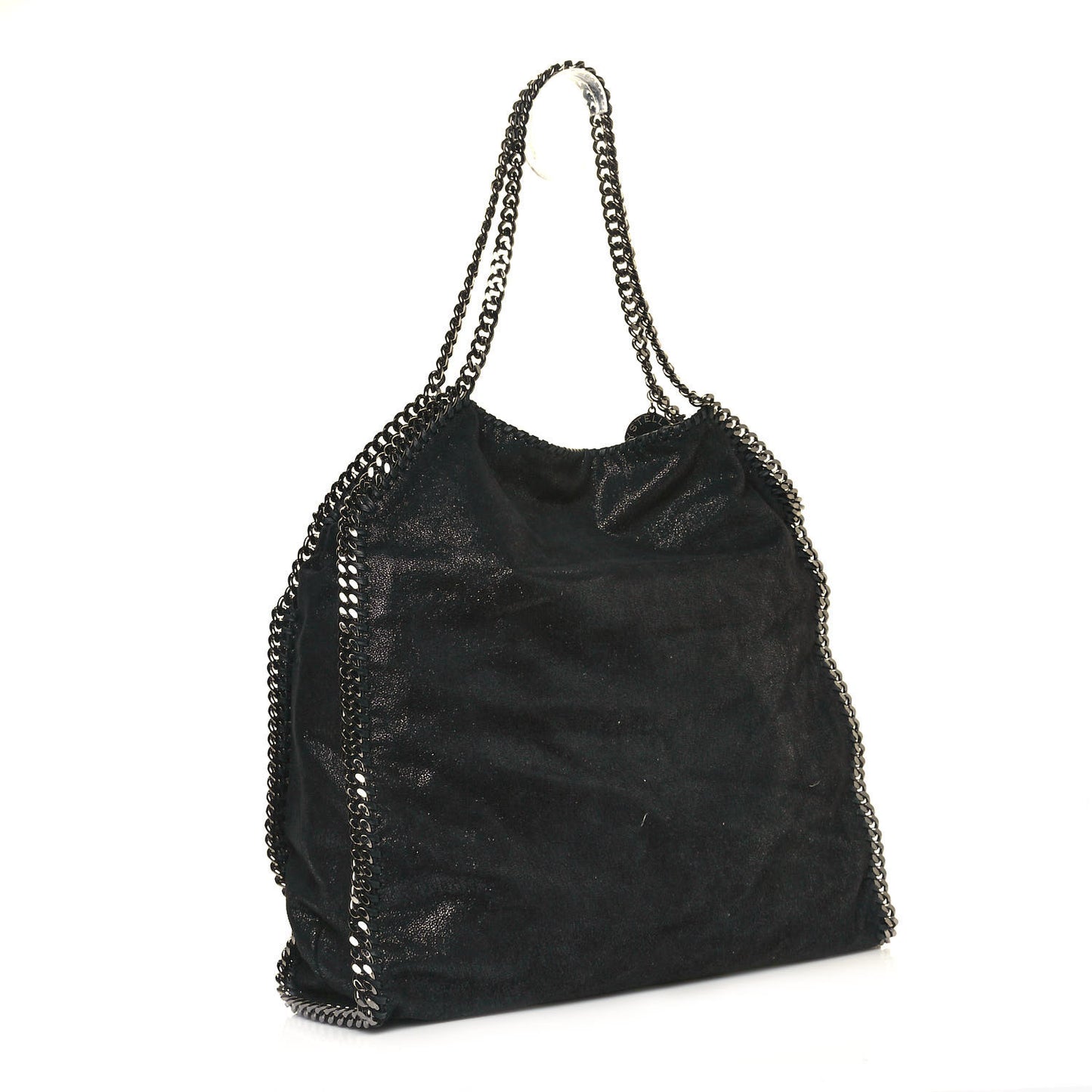 Metallic Shaggy Deer Big Falabella Tote Black