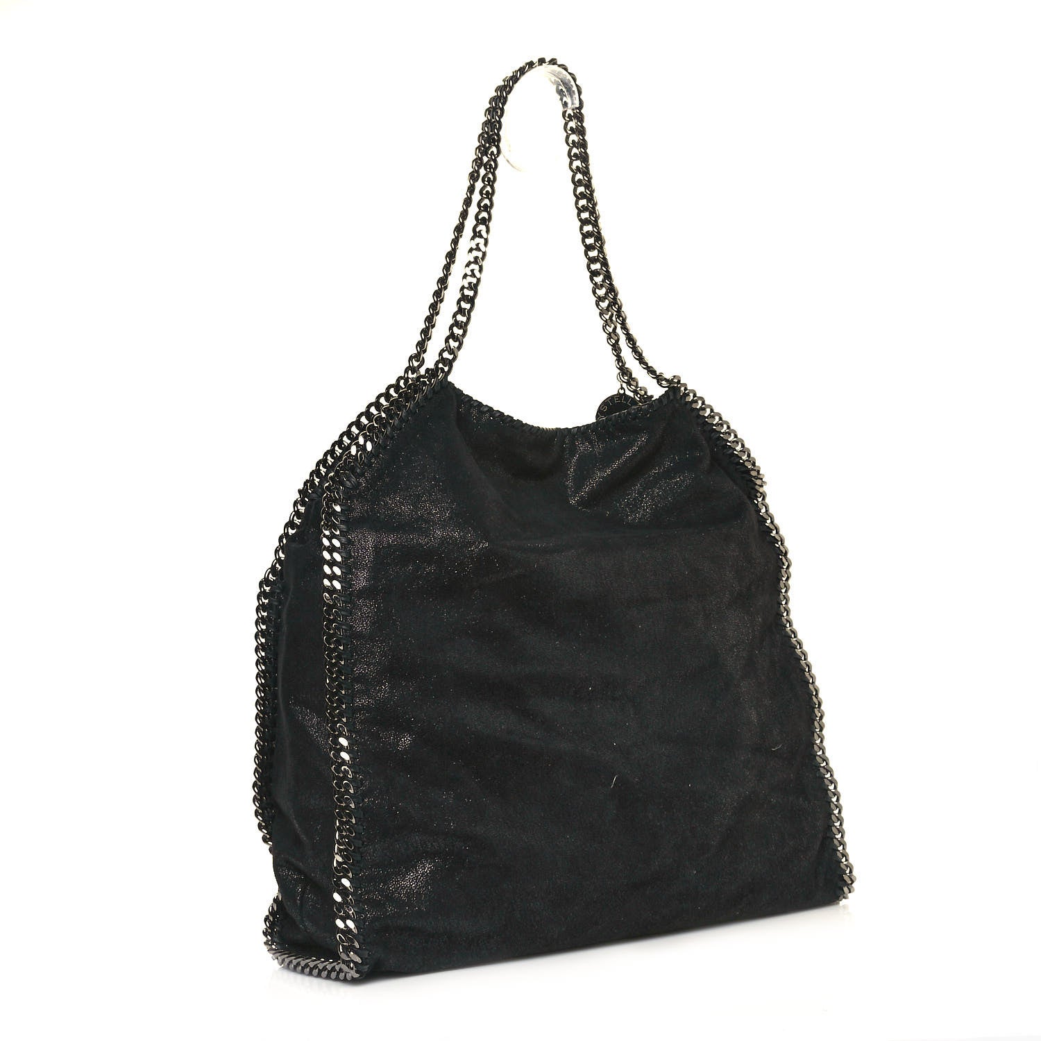 Stella McCartney Metallic Shaggy Deer Big Falabella Tote Black 2 of 11