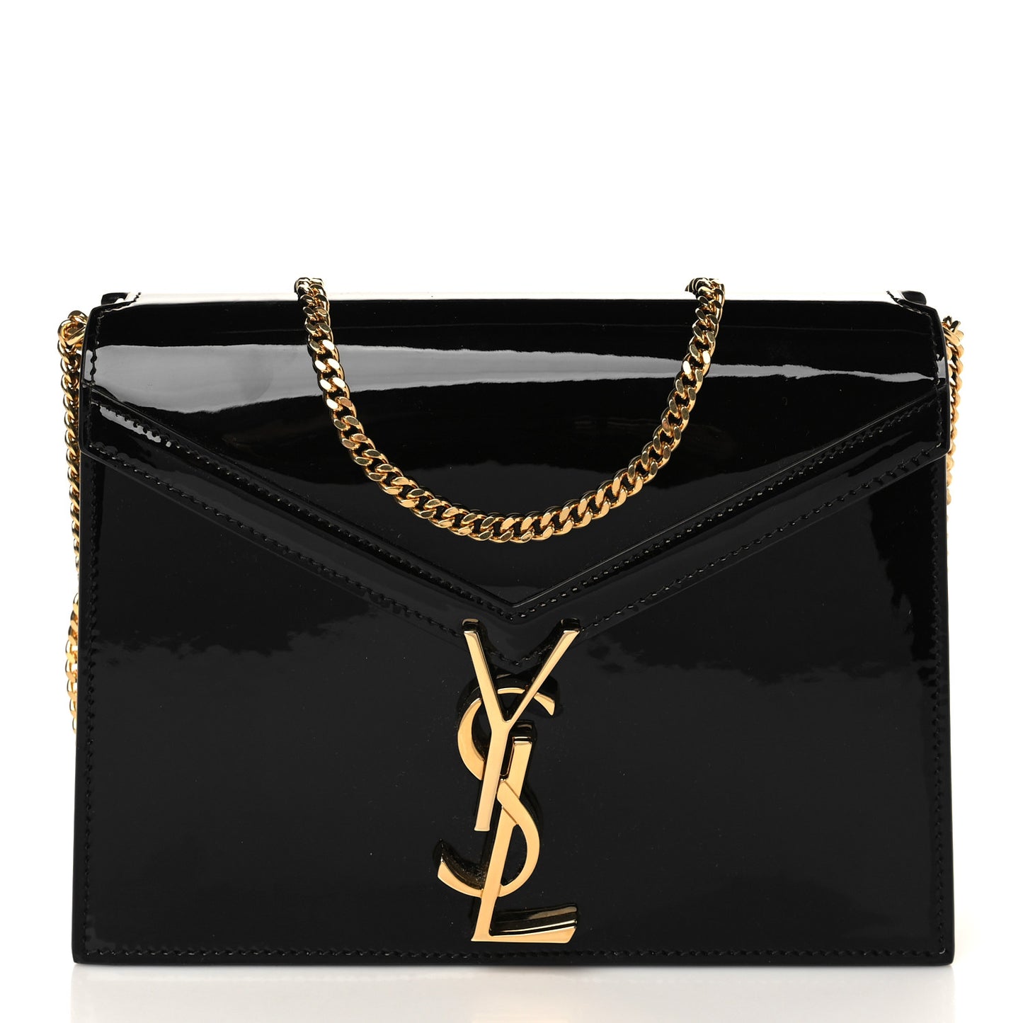 Patent Monogram Cassandra Clasp Bag Black