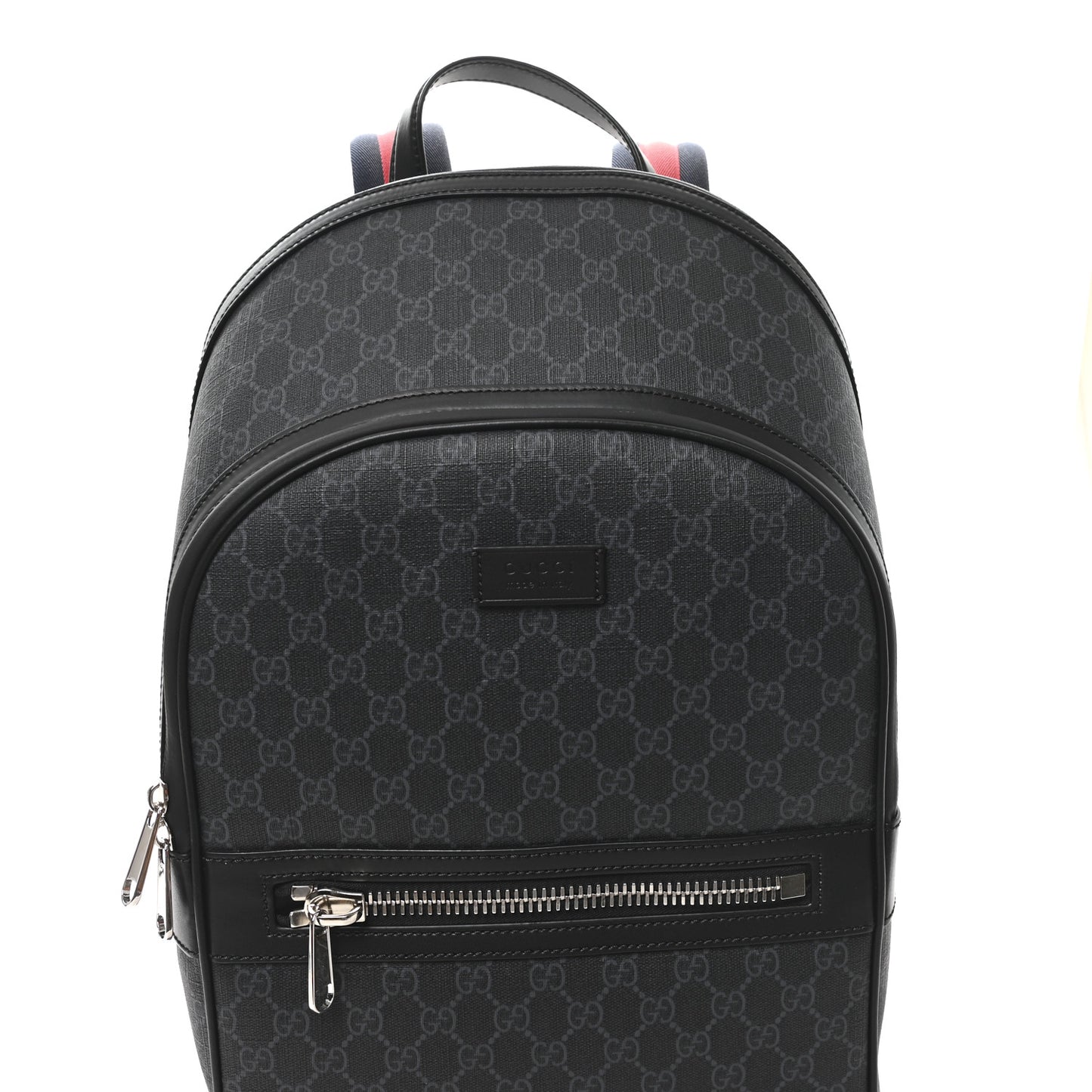 GG Supreme Monogram Backpack Grey Black