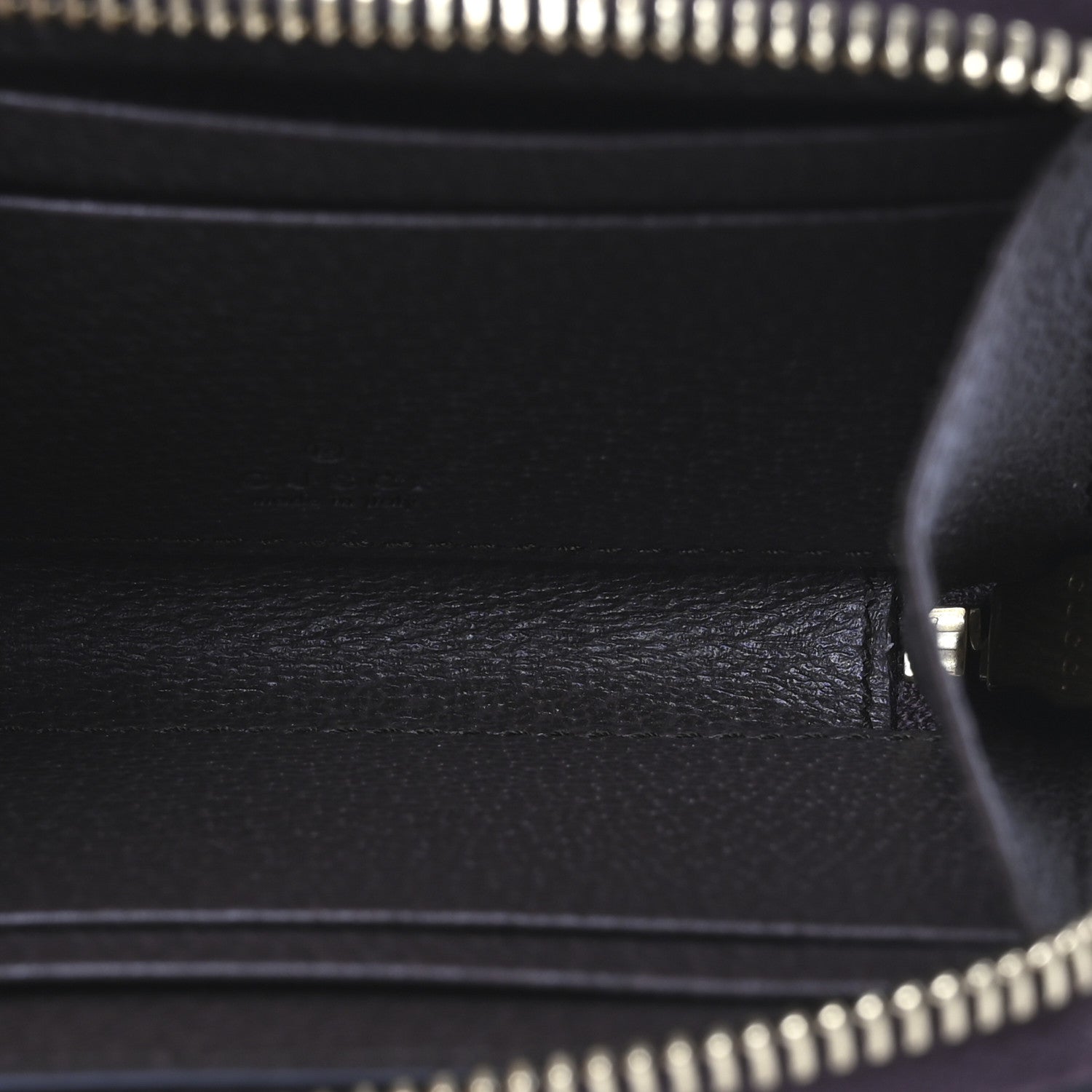 Gucci GG Supreme Monogram Textured Dollar Calfskin Web Ophidia Zip Around Card Case Wallet Beige Ebony New Acero 5 of 9