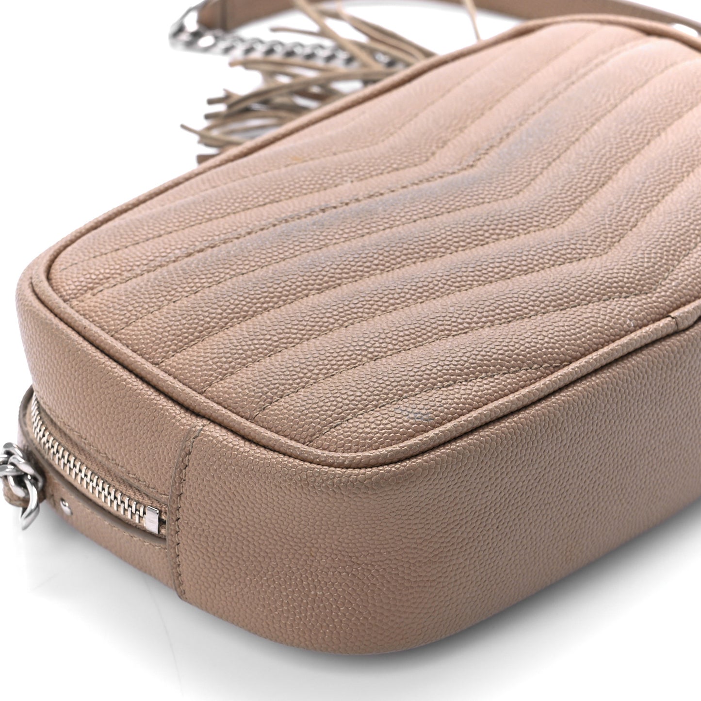 Grain De Poudre Matelasse Monogram Mini Lou Camera Bag Dark Beige