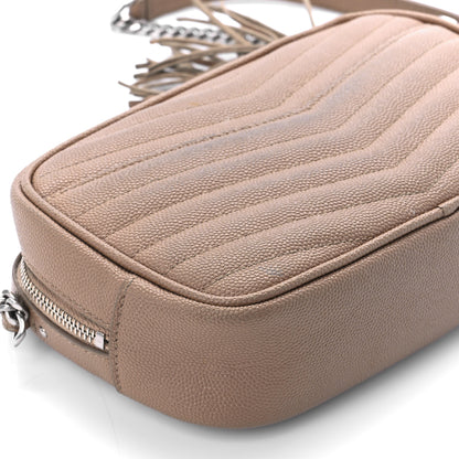 Saint Laurent Grain De Poudre Matelasse Monogram Mini Lou Camera Bag Dark Beige 10 of 12