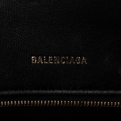 Balenciaga Shiny Calfskin Crocodile Embossed Small Hourglass Top Handle Bag Black 6 of 10
