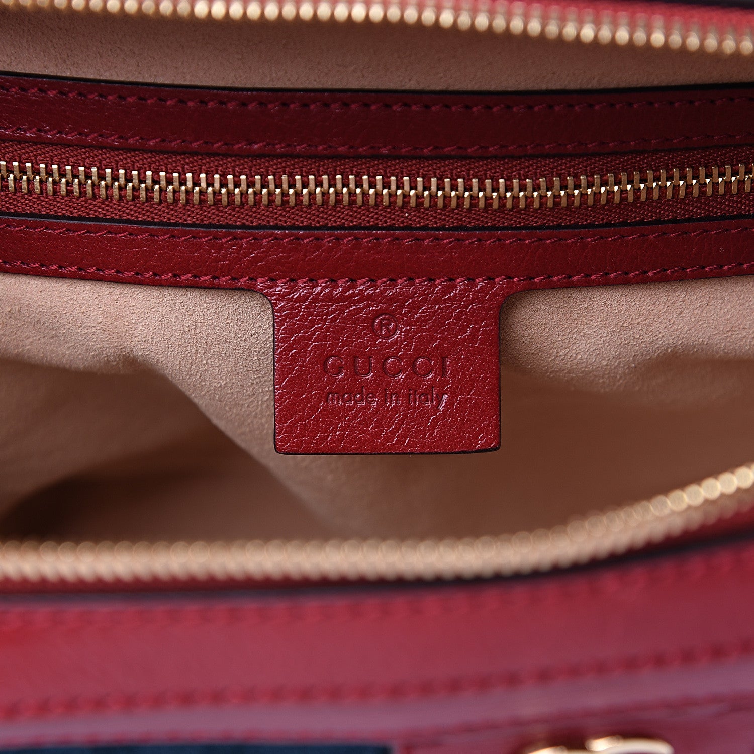 Gucci Suede Calfskin Web Small Ophidia Top Handle Shoulder Bag New Blue Romantic Cherry 5 of 11
