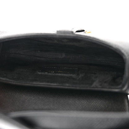 Christian Dior Grained Calfskin Mini Saddle Bag With Strap Black 5 of 10