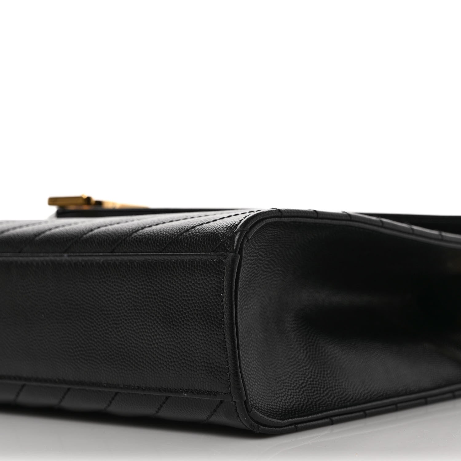 Saint Laurent Grain De Poudre Matelasse Chevron Large Monogram Satchel Black 8 of 10