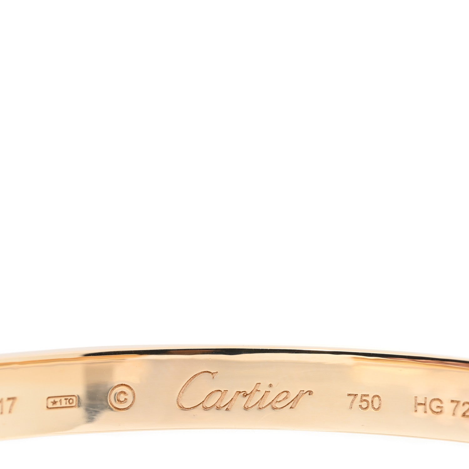 Cartier 18K Yellow Gold LOVE Cuff Bracelet 17 3 of 3