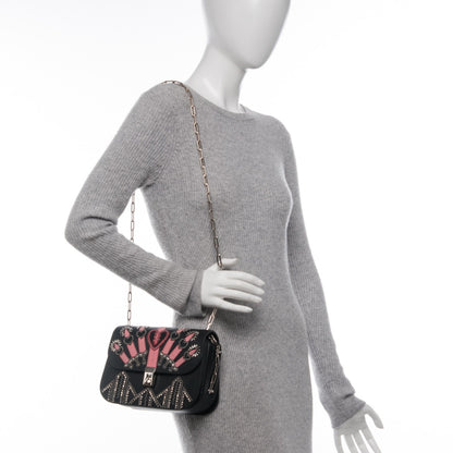 Valentino Garavani Vitello Loveblade Embellished Chain Flap Bag Black Multicolor 2 of 6