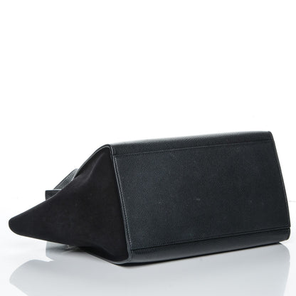Celine Drummed Calfskin Suede Small Trapeze Black 4 of 7