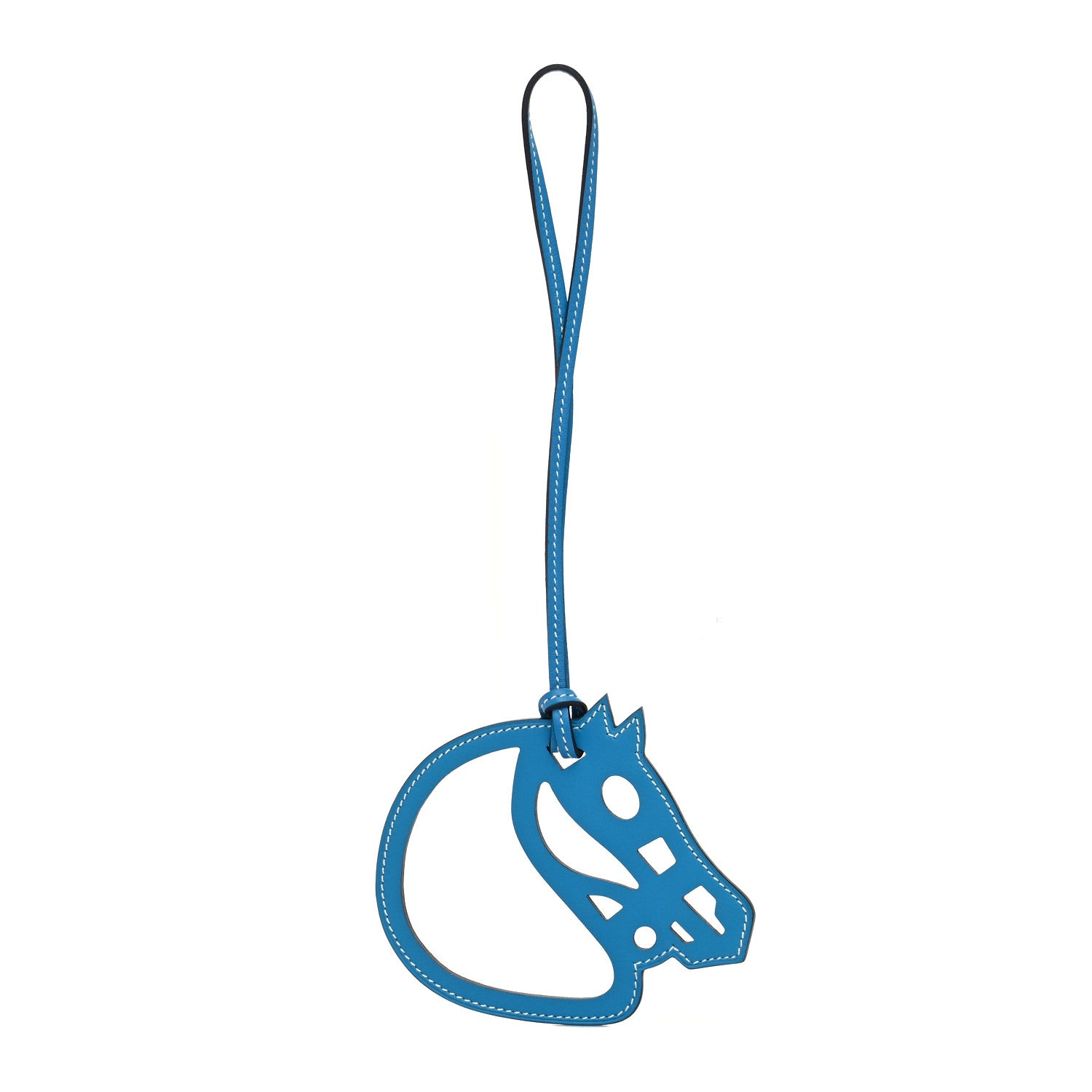 Hermes Swift Paddock Cheval Horse Bag Charm Bleu Zanzibar 1 of 4
