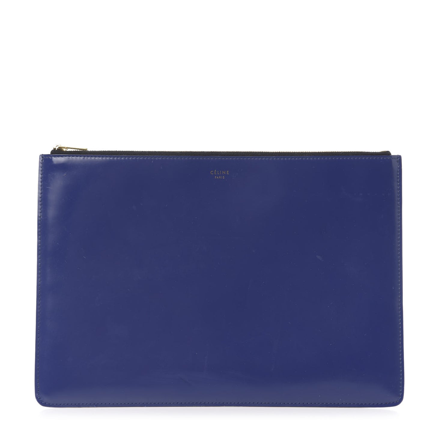 Smooth Calfskin Zip Pouch Indigo