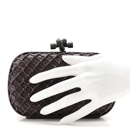 Bottega Veneta Lizard Intrecciato Knot Clutch Purple 2 of 6