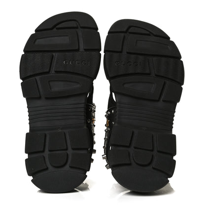 Gucci Nappa Mesh Studded Mens Aguru Sandals 11 Black 7 of 12