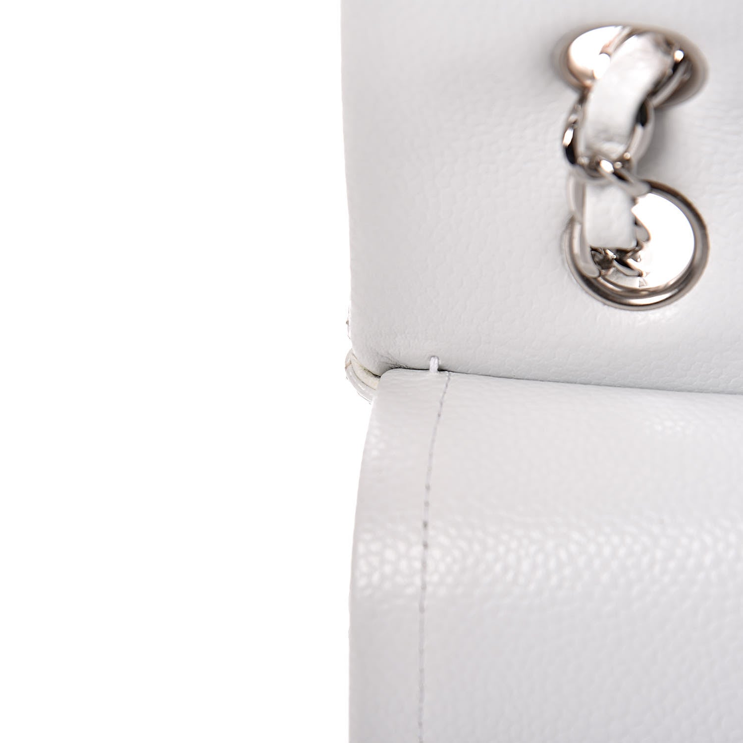 Chanel Caviar Quilted Medium Double Flap White 12 of 23