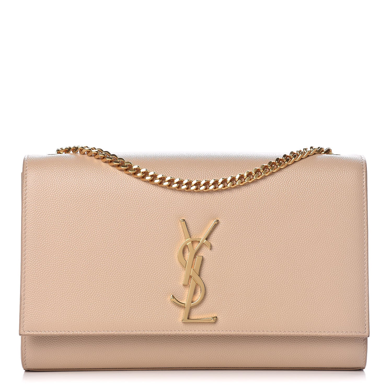 Saint Laurent Grain De Poudre Medium Monogram Kate Satchel Nude Powder 1 of 10