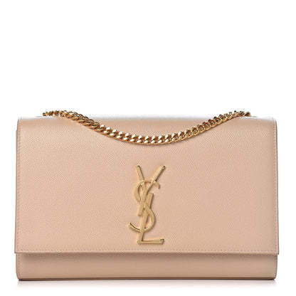Saint Laurent Grain De Poudre Medium Monogram Kate Satchel Nude Powder 1 of 10