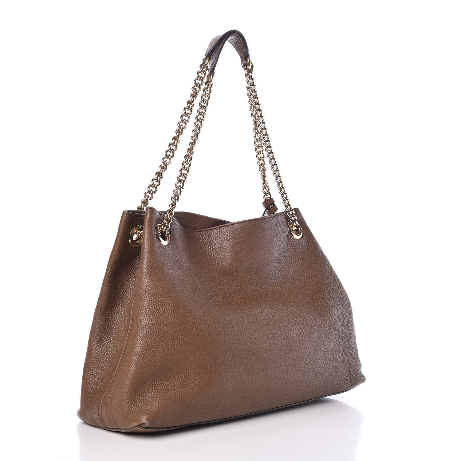 Gucci Pebbled Calfskin Medium Soho Chain Shoulder Bag Maple Brown 4 of 14