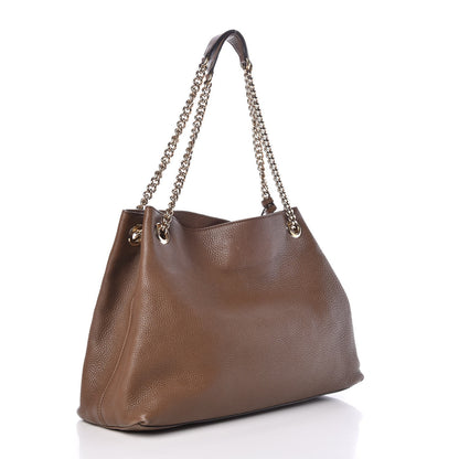 Gucci Pebbled Calfskin Medium Soho Chain Shoulder Bag Maple Brown 4 of 14