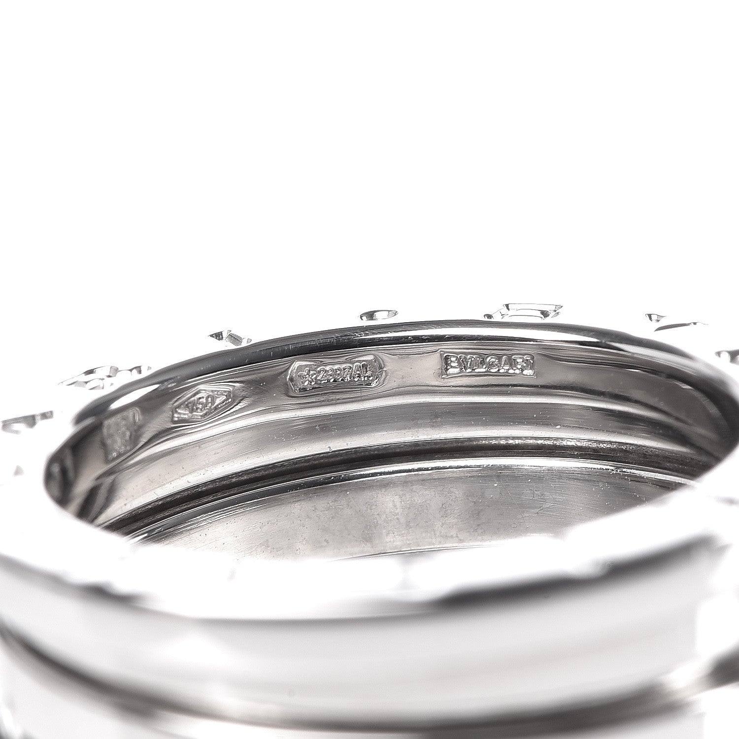 Bulgari 18K White Gold B.Zero1 Three-Band Ring 51 5.75 6 of 6