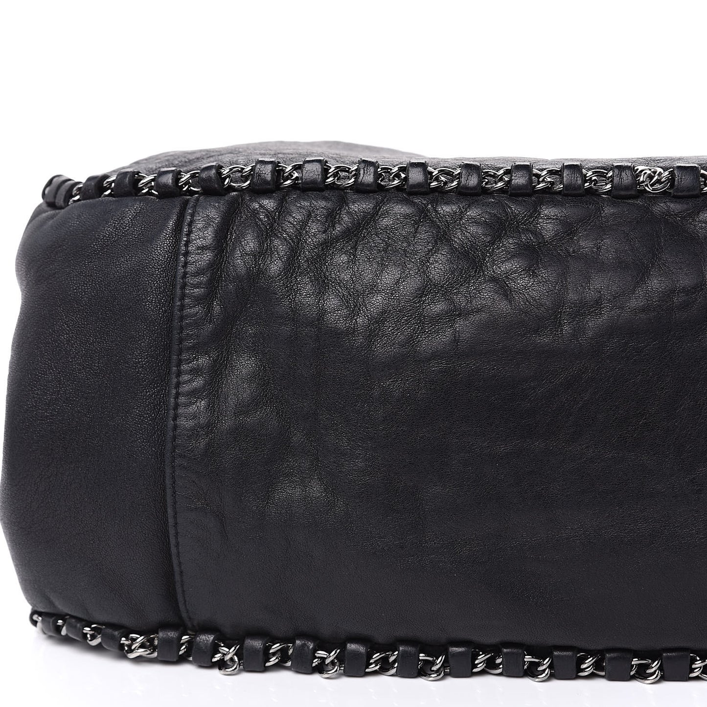 Lambskin Chain Hobo Black