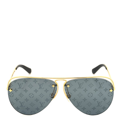 Louis Vuitton Metal Monogram Grease Sunglasses Z1172W Gold 2 of 9
