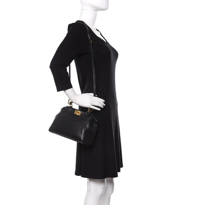 Fendi Nappa Mini Peekaboo Iconic Satchel Black 2 of 9