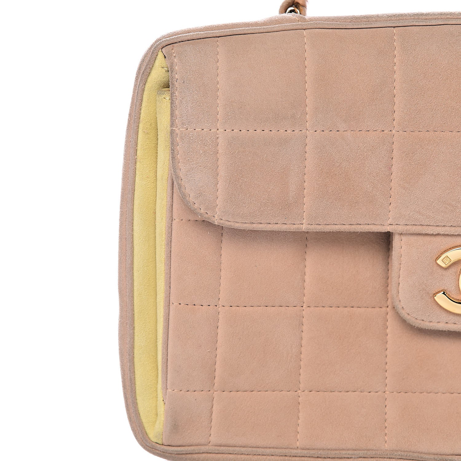 Chanel Suede Chocolate Bar Top Handle Flap Beige 11 of 17
