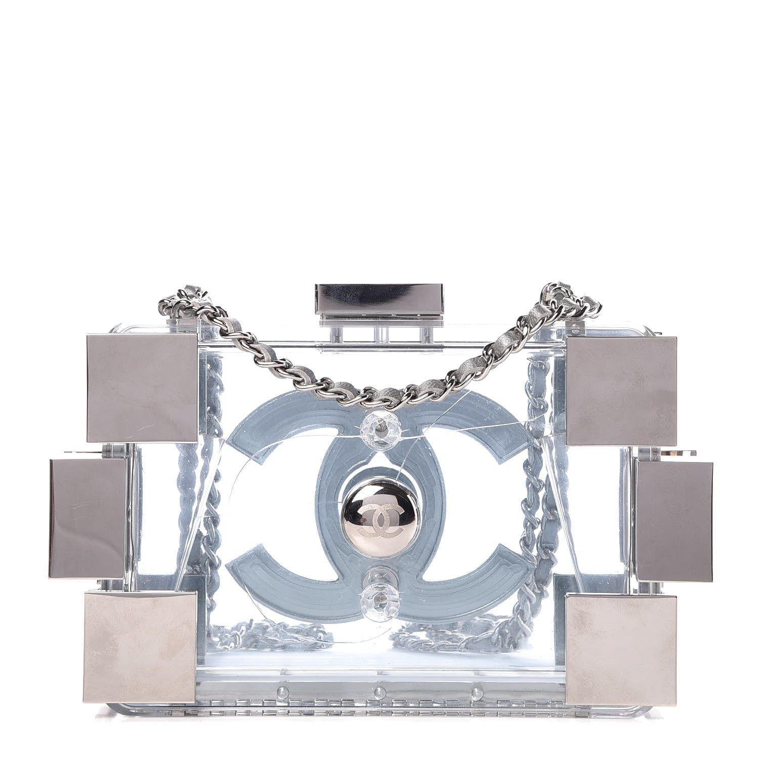 Chanel Plexiglass Boy Brick Lego Clutch Light Blue 1 of 8