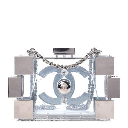 Chanel Plexiglass Boy Brick Lego Clutch Light Blue 1 of 8