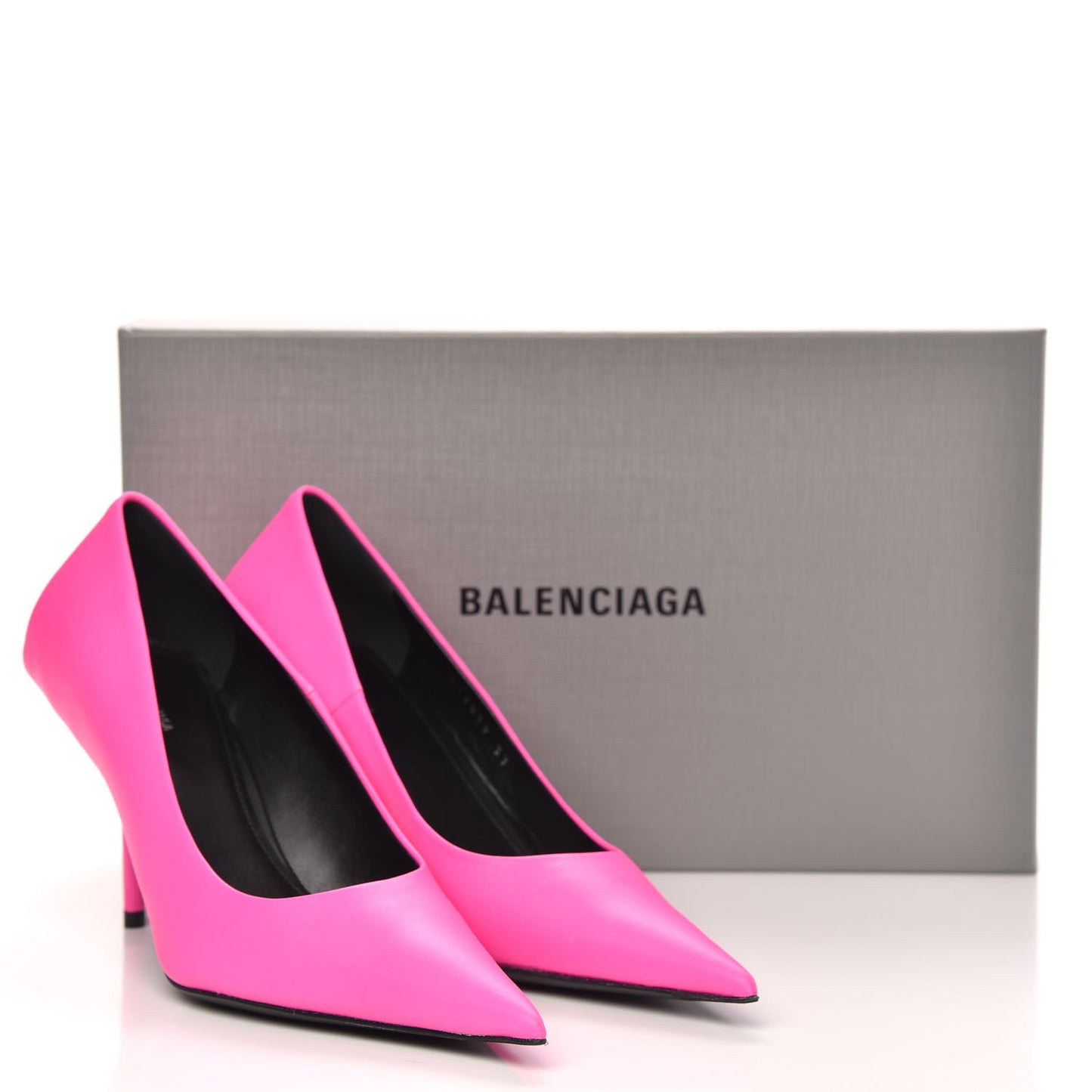 Soft Nappa Square Knife 80mm Pumps 37 Neon Pink