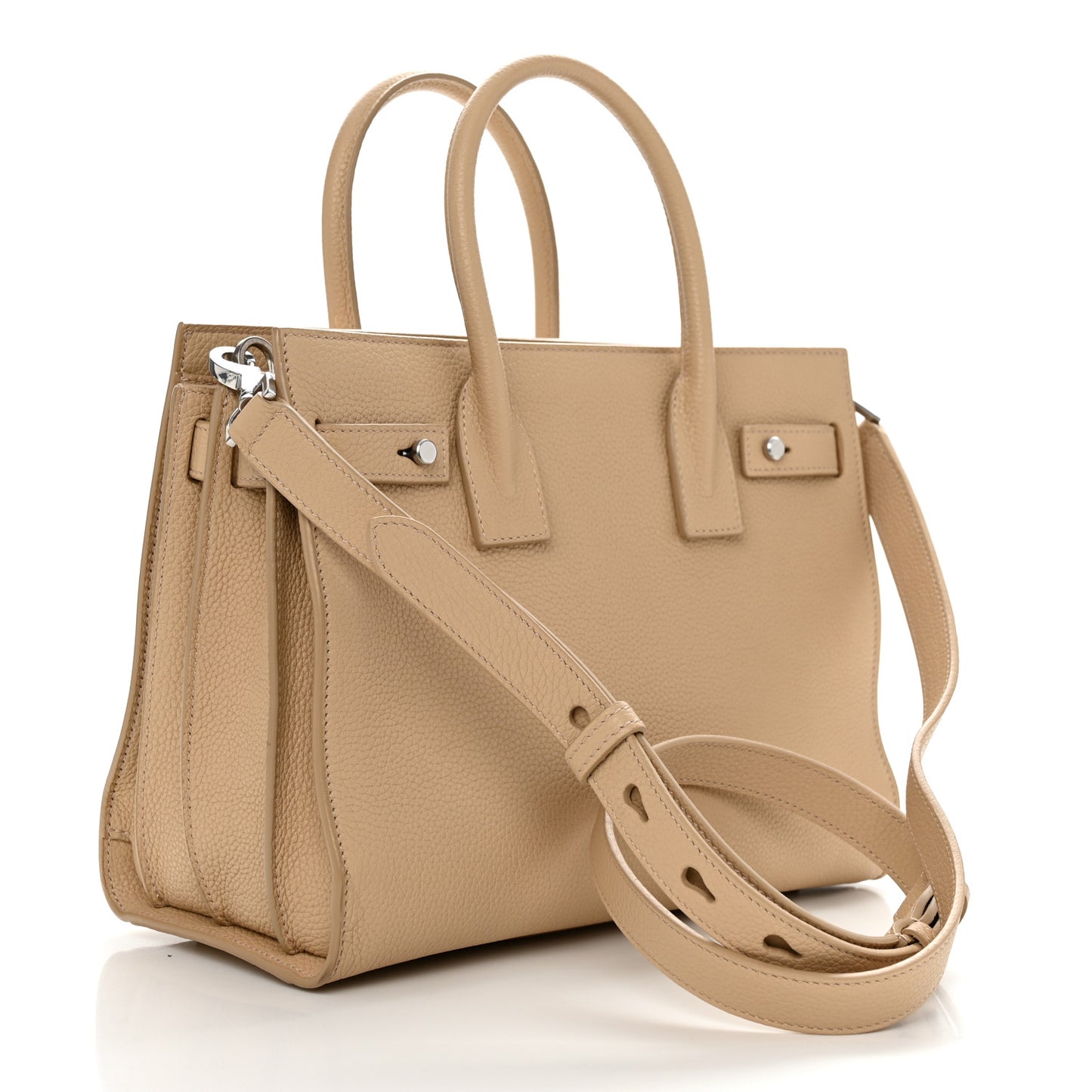 Grained Calfskin Baby Supple Sac De Jour Beige